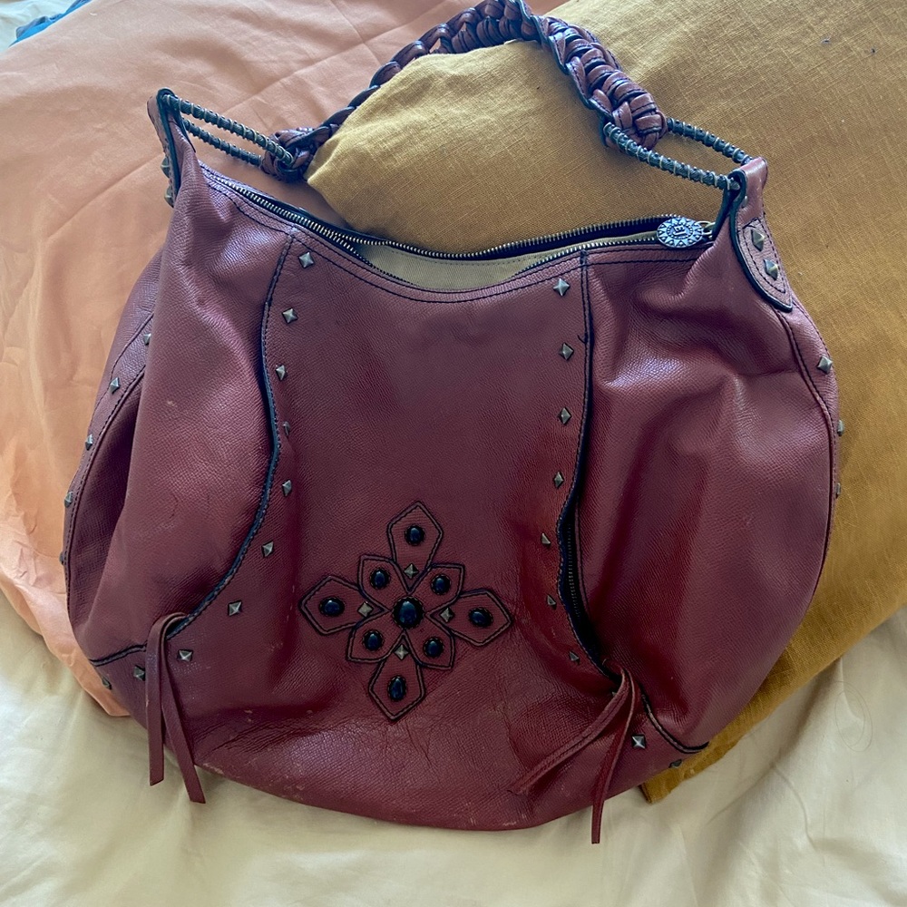 Eric Javits Brown Leather Shoulder Bag